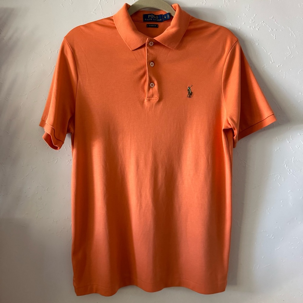 Polo Ralph Lauren Men’s Classic Fit Pima Cotton Orange Polo Shirt Size S